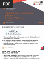 Fintech: Driving Force For Social Good.: Vishal Rao S School of Commerce B-Com Honors 3 Semester B-Section