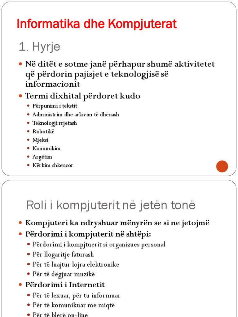 Informatike Permbledhje-1 | PDF