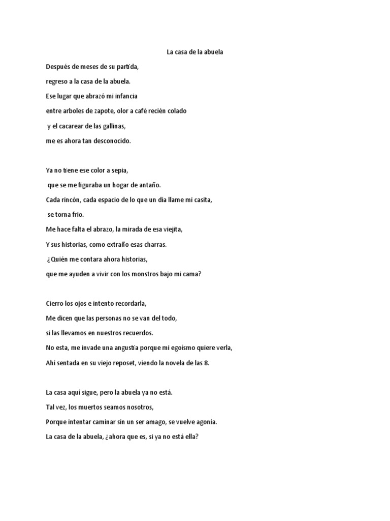 La casa de la abuela y su ausencia | PDF
