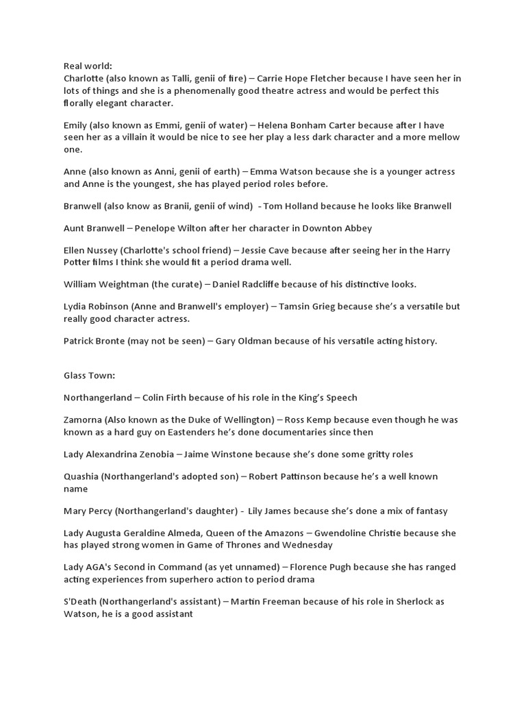 Cast list pdf