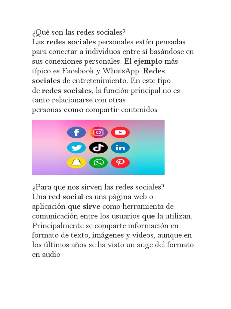 Qué Son Las Redes Sociales Pdf