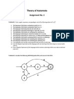 Theory of Automata: Assignment No. 2