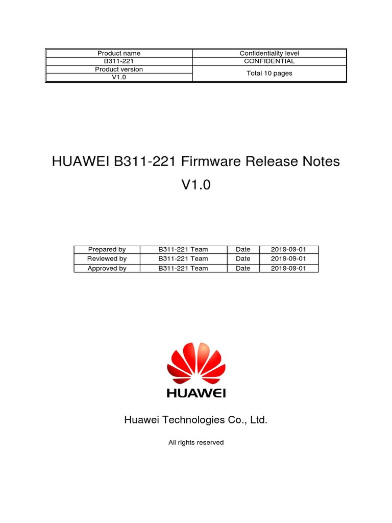 Huawei B311-221 Firmware Release Notes | PDF | Ieee 802.11 | Wireless Lan