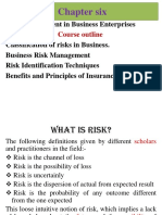 Chapter Six: Risk Management in Business Enterprises