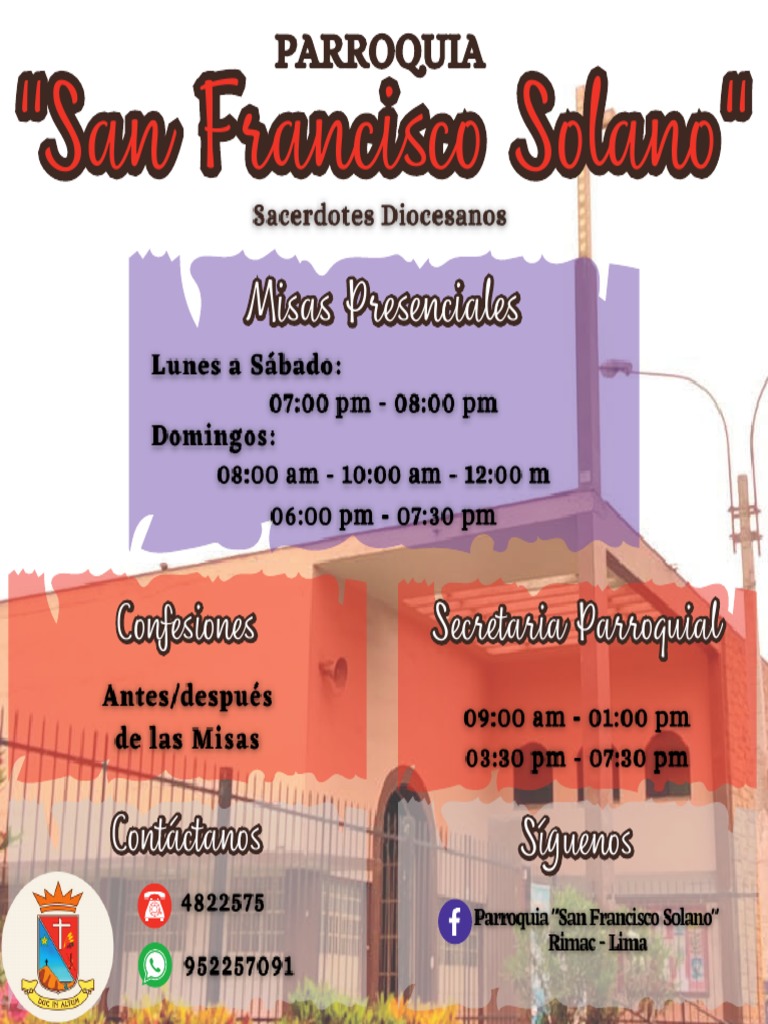 Servicios y Contacto Parroquial | PDF