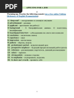 Applying For A Job PDF