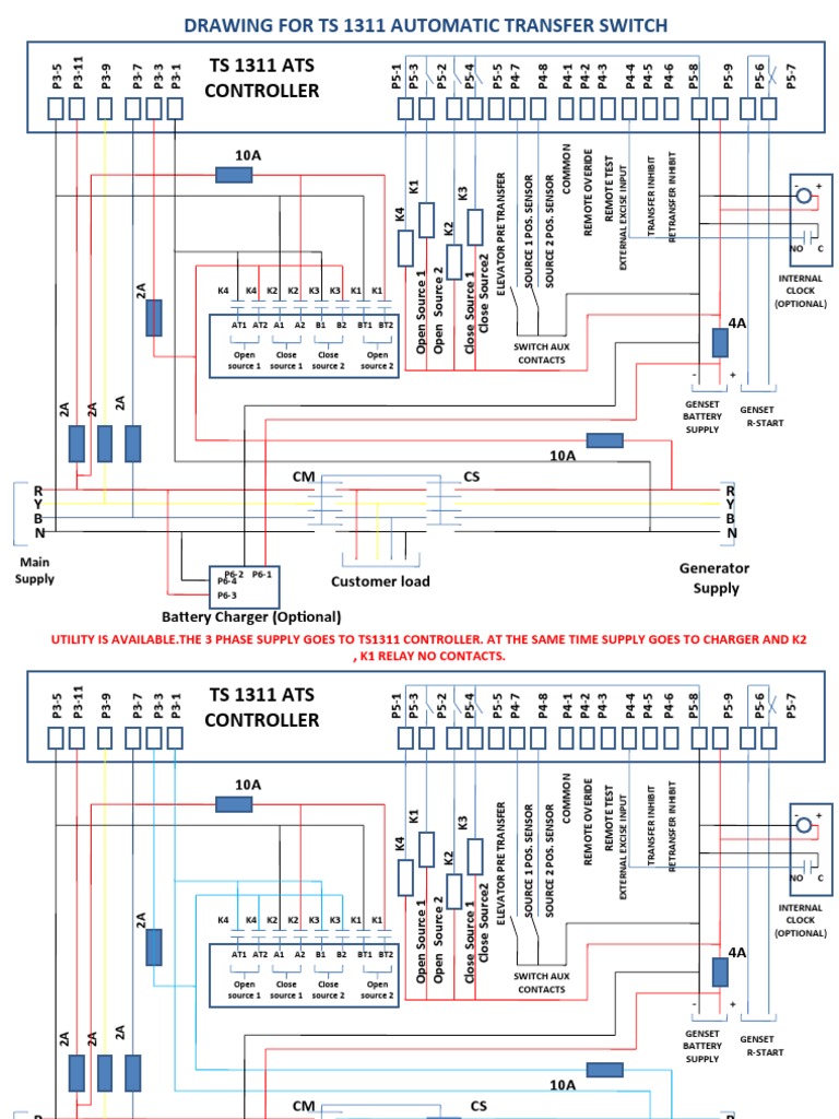 TS 1311 ATS Wiring Diagram Overview | PDF | Electrical Engineering ...
