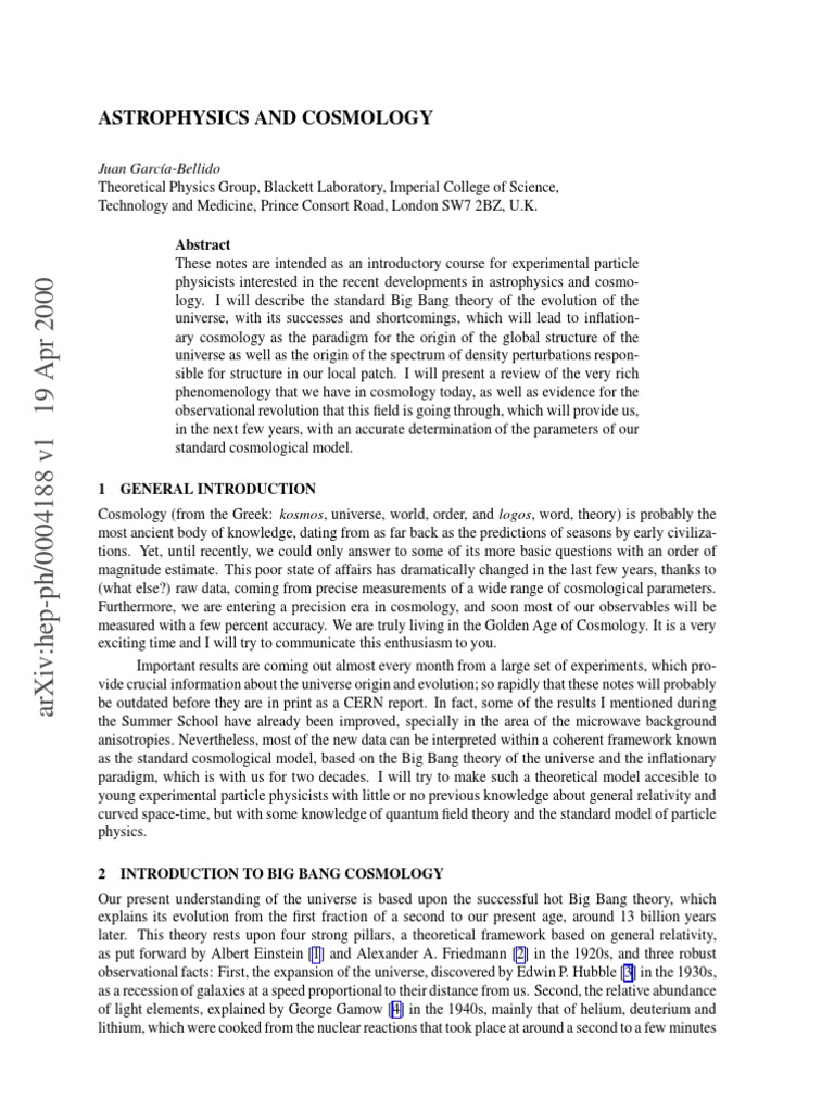 Astrophysics And Cosmology Pdf Universe Cosmic Microwave Background