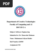 Department of Creative Technologies Faculty of Computing and AI BSCGD 2-A