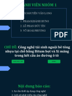 Nhóm 01 - Công nghệ tái sinh nguội bê tông nhựa tại chỗ bằng Bitum bọt và Xi măng trong kết cấu áo đường ô tô