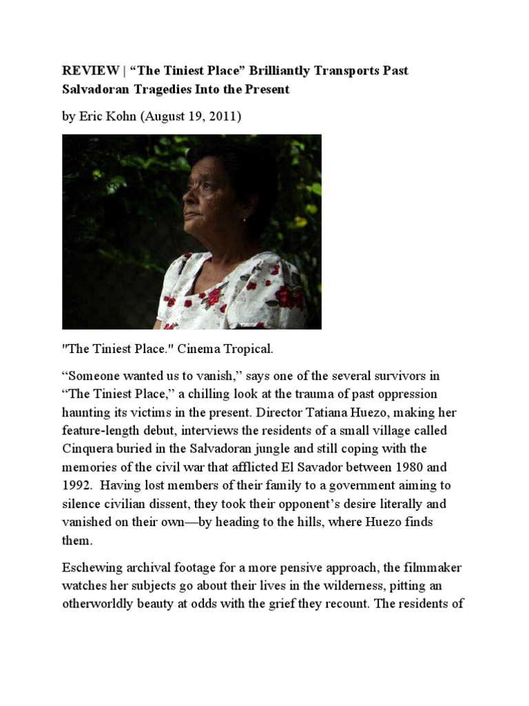 19-08-11 REVIEW - 'The Tiniest Place' Brilliantly Transports Past