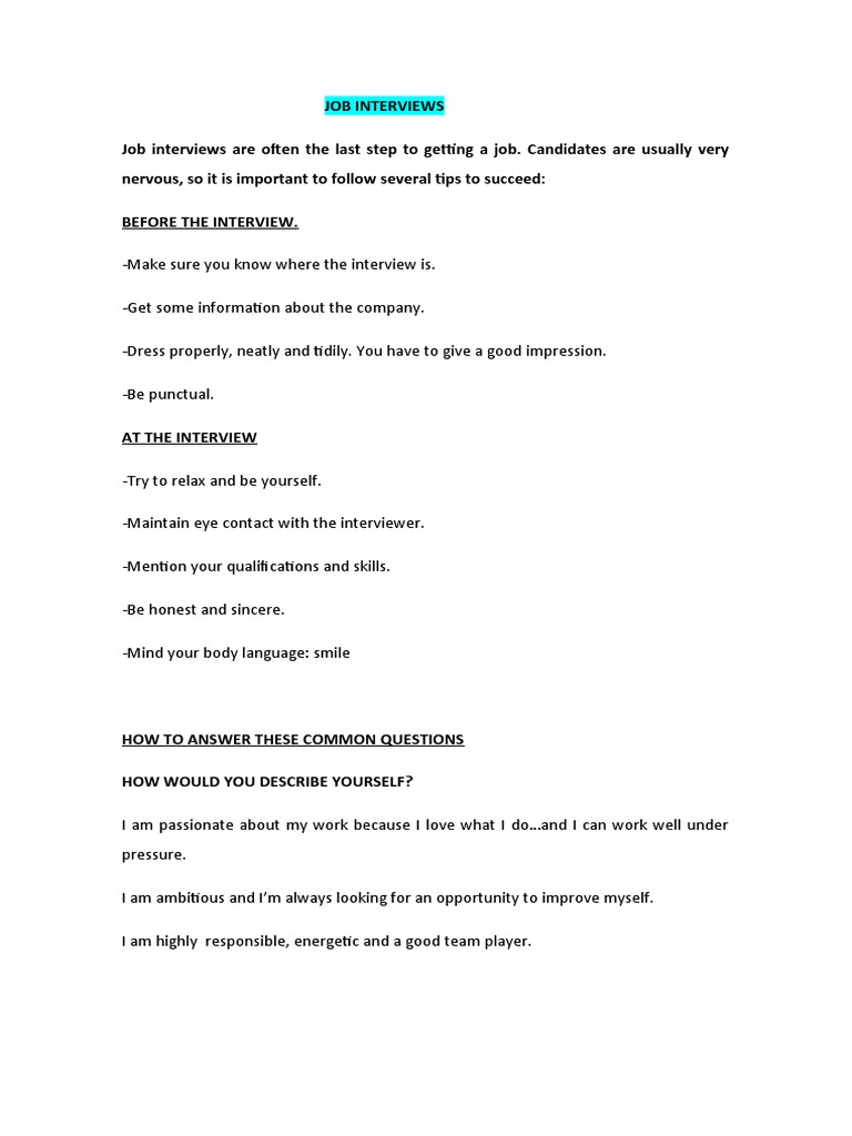 Job interviews exercises download free pdf job interview cognition