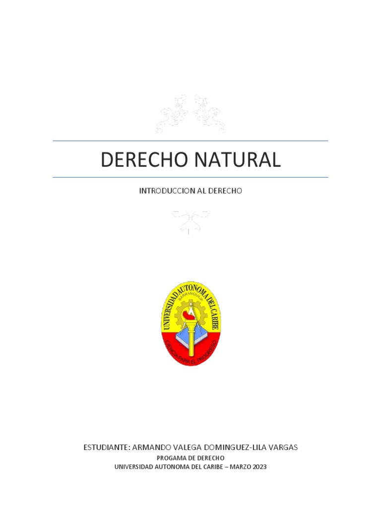 Derecho Natural | PDF | La Ley natural | Tomás de Aquino