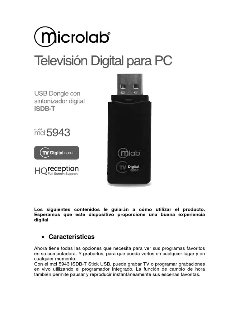 Manual TV USB PDF USB Televisión de alta definición