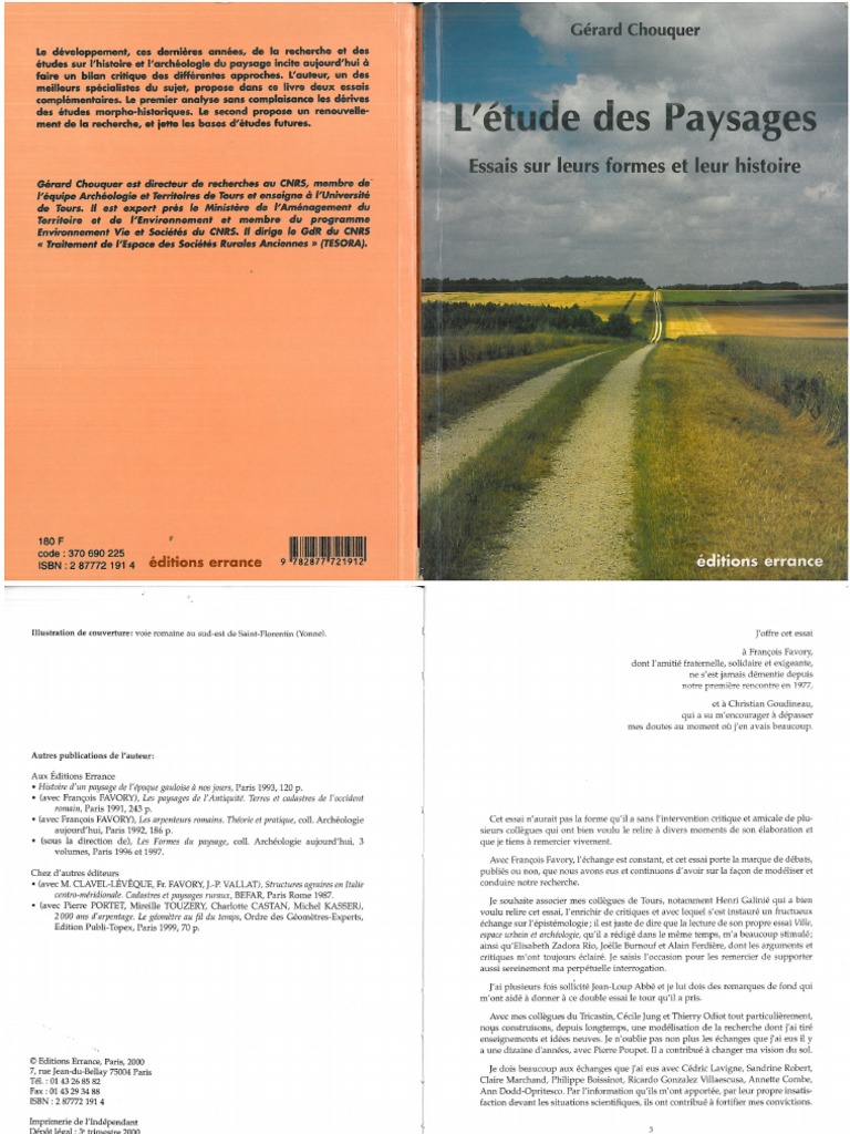 CHOUQUER Le Etude Des Paysages PDF | PDF