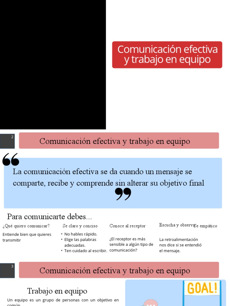 Comunicación Efectiva y Trabajo en Equipo | PDF | Crecimiento personal ...