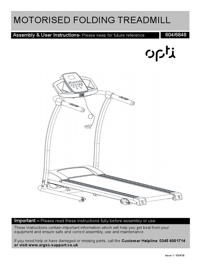 Motorised Folding Treadmill Assembly Guide | PDF | Heart Rate | Weight ...
