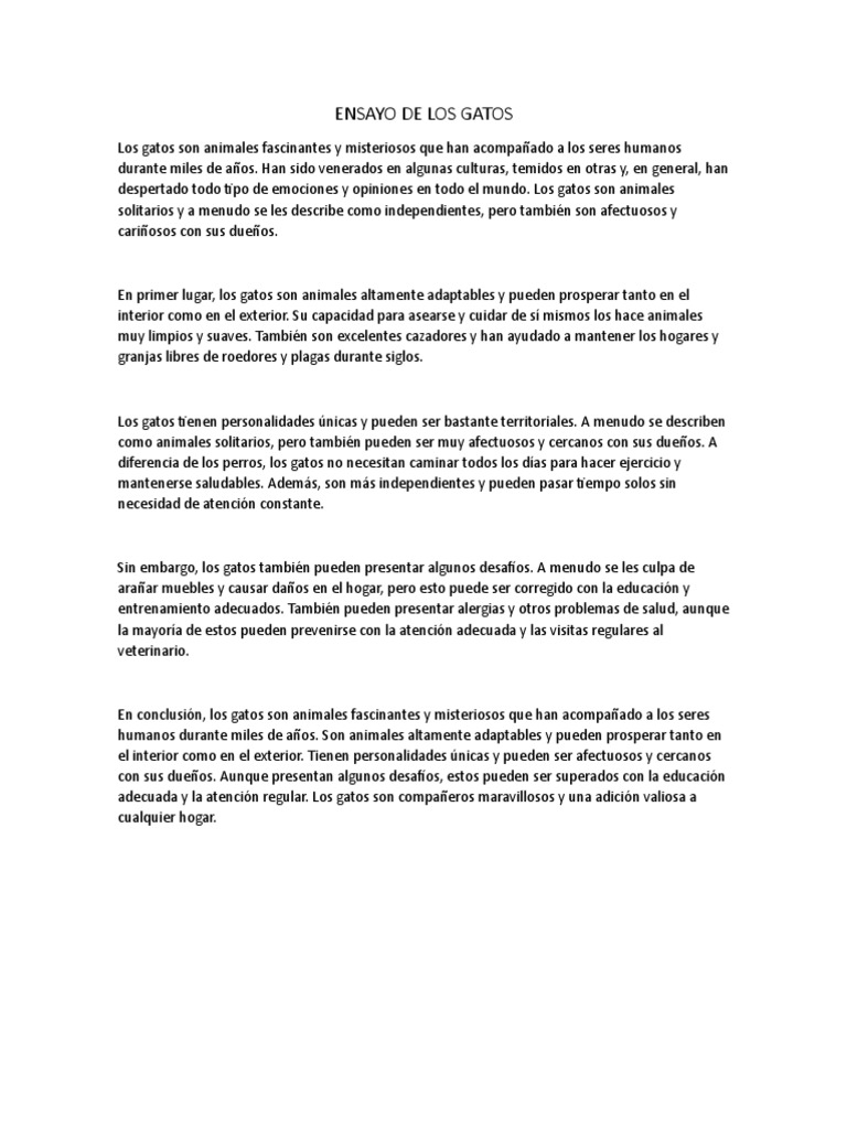 Ensayo de Los Gatos | PDF