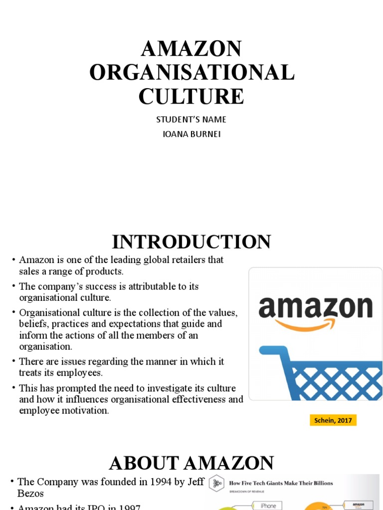 AMAZON ORGANISATIONAL CULTUREPresentation PDF Organizational