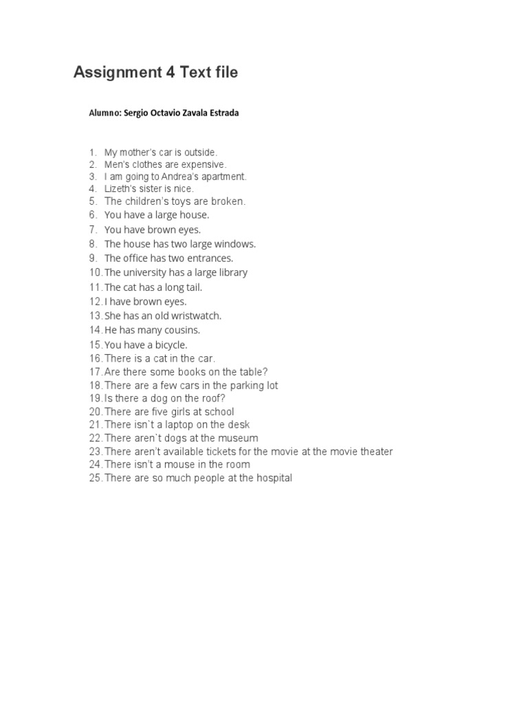 Assignment 4 Text File | PDF