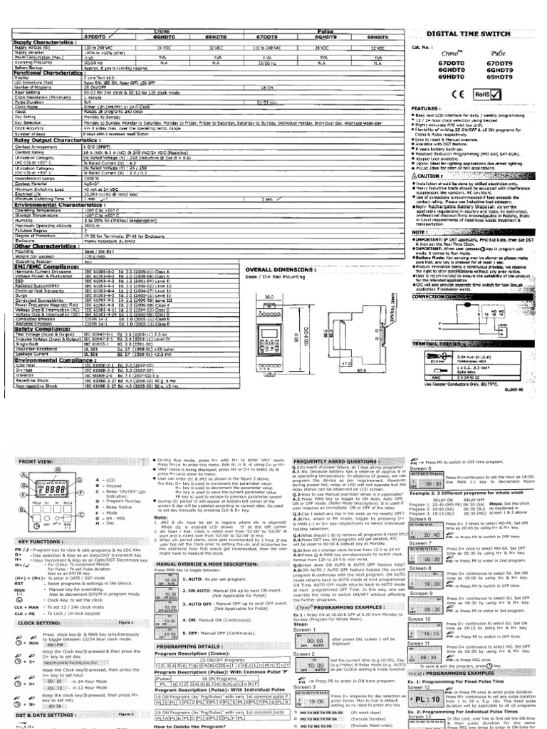Manual Temporizador 67DDT0 | PDF