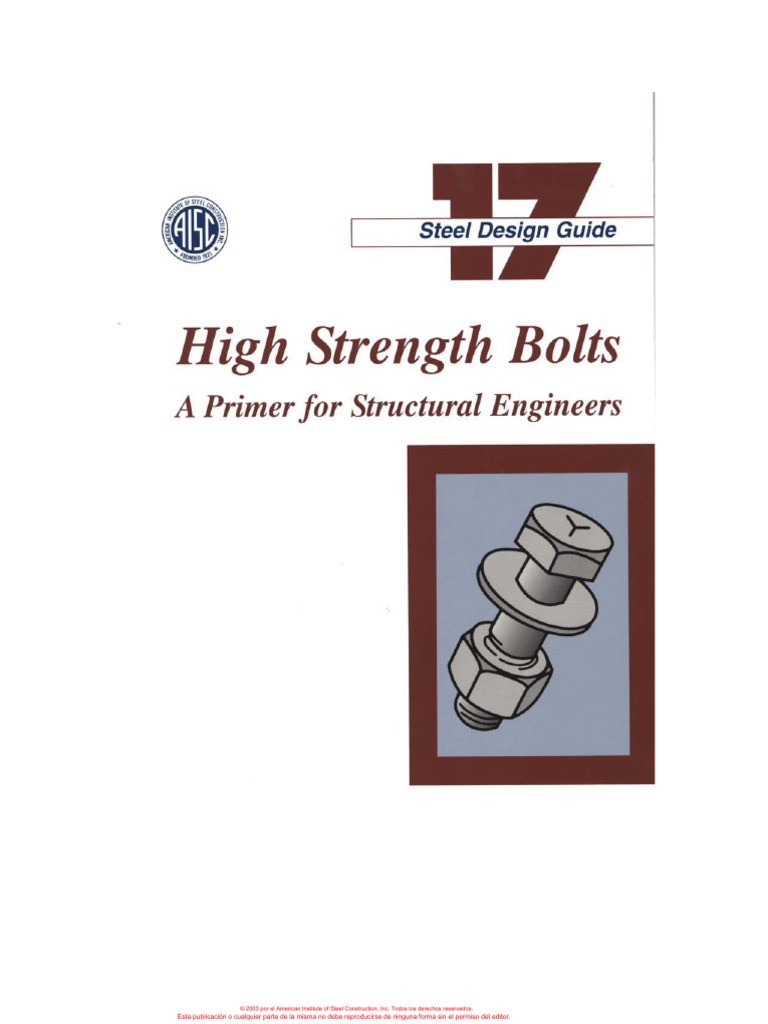 Guía de Diseño AISC 17 - Pernos de Alta Resistencia - Una Imprimación ...