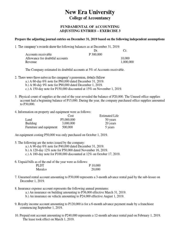 Adjusting Entries 3 Pdf