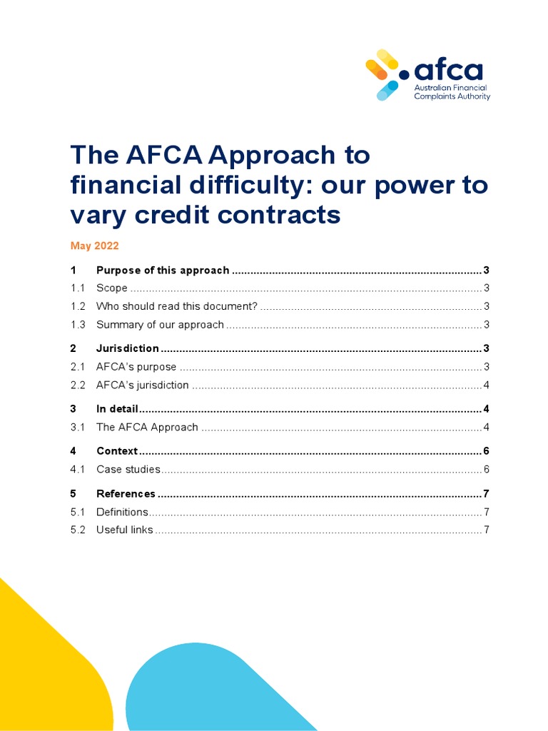 AFCA Financial Difficulty | PDF | Debt | Mortgage Loan