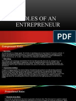 Roles of an Entrepreneur: Innovation, Risk-Taking & Organization Building