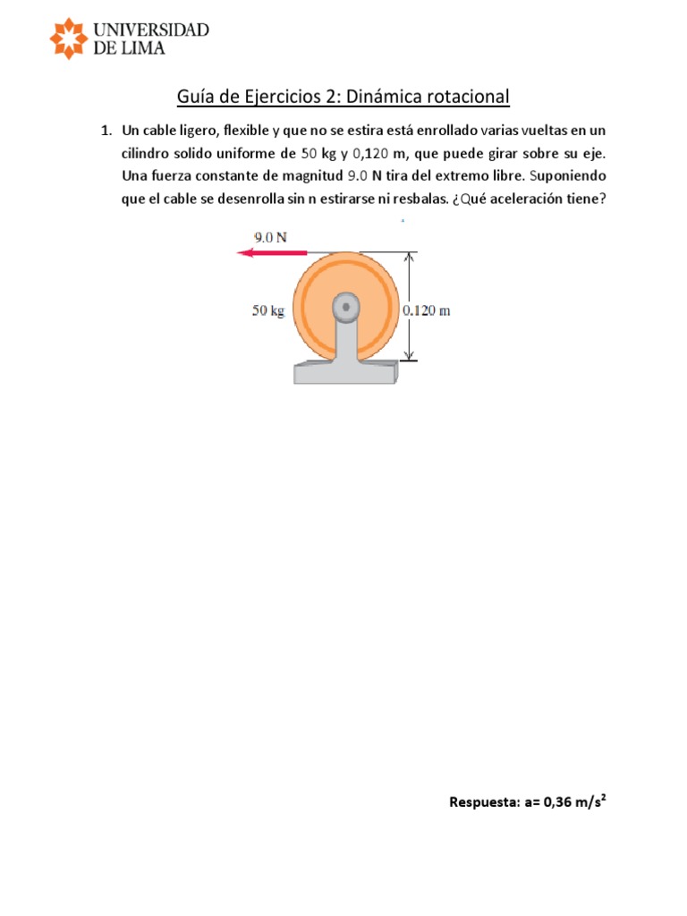 Guía 2-Dinámica Rotacional | PDF