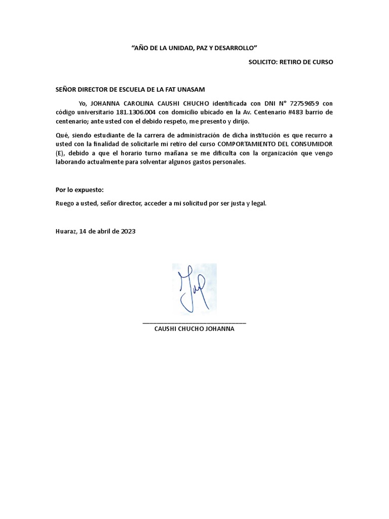 Solicitud de Retiro | PDF