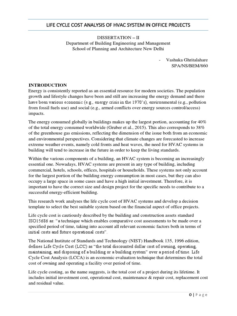 Life Cycle Cost Analysis of Hvac System in Office Projects | PDF | Life ...