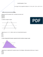 Revisão Geometria - 9o ano: exercícios de triângulos e paralelas