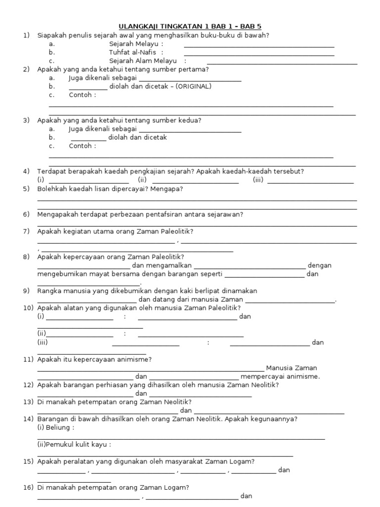 Soalan Geografi Tingkatan 5 Bab 1 - Contoh Now