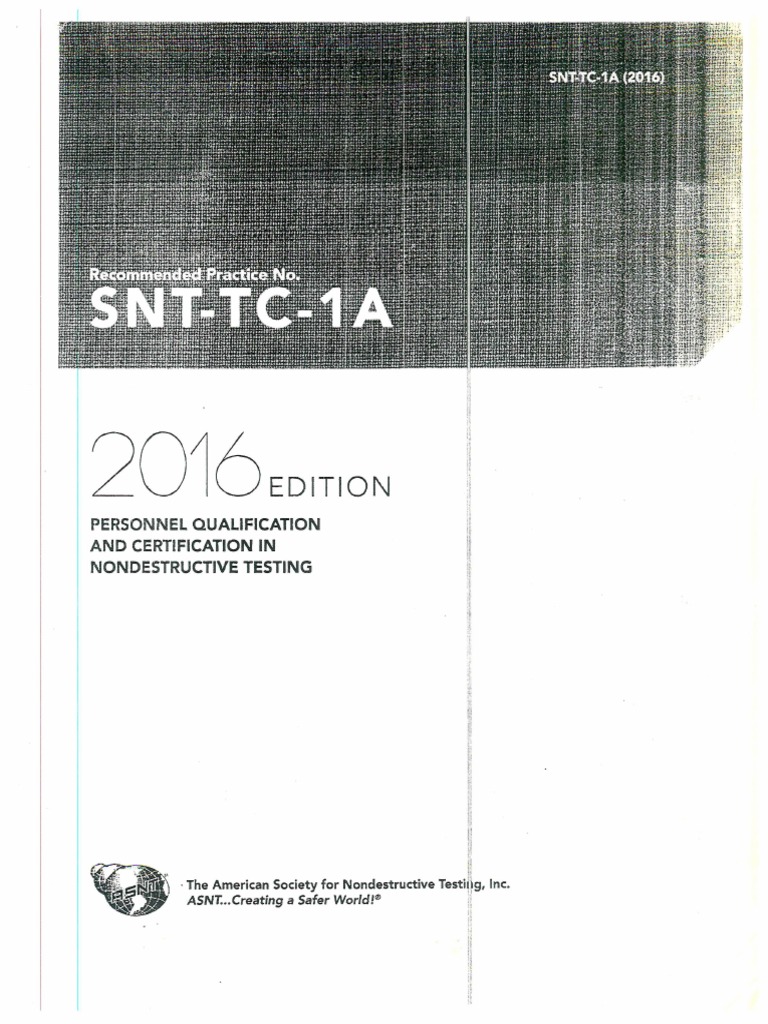 Snt Tc 1A Level 1 | ASNT SNT-TC-1A 2020 – CGNPEB