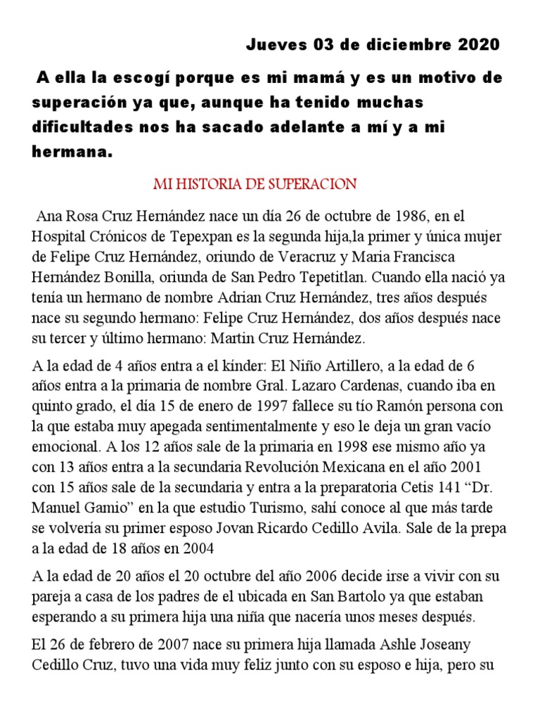 Historia de Superación de Ana Rosa | PDF | Novela negra, policíaca y ...