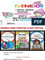 Normas clase virtual Lengua Literatura martes 02 mayo 2023