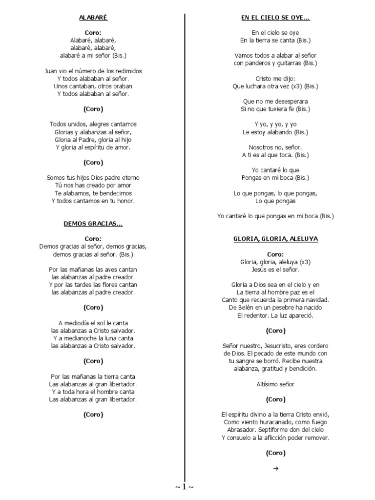Alabanzas y Cantos a la Virgen María | PDF | María, madre de Jesús ...
