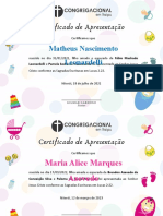 Certificado de Apresentação Maria Alice