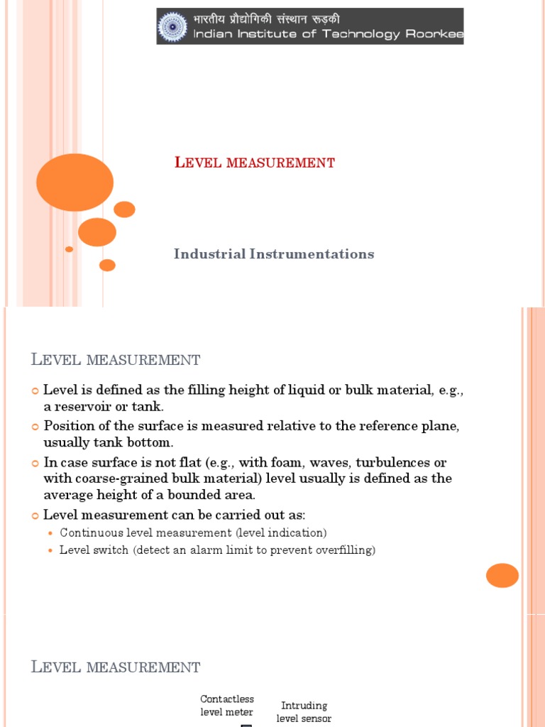 Level Measurement Techniques Explained | PDF | Buoyancy | Radar