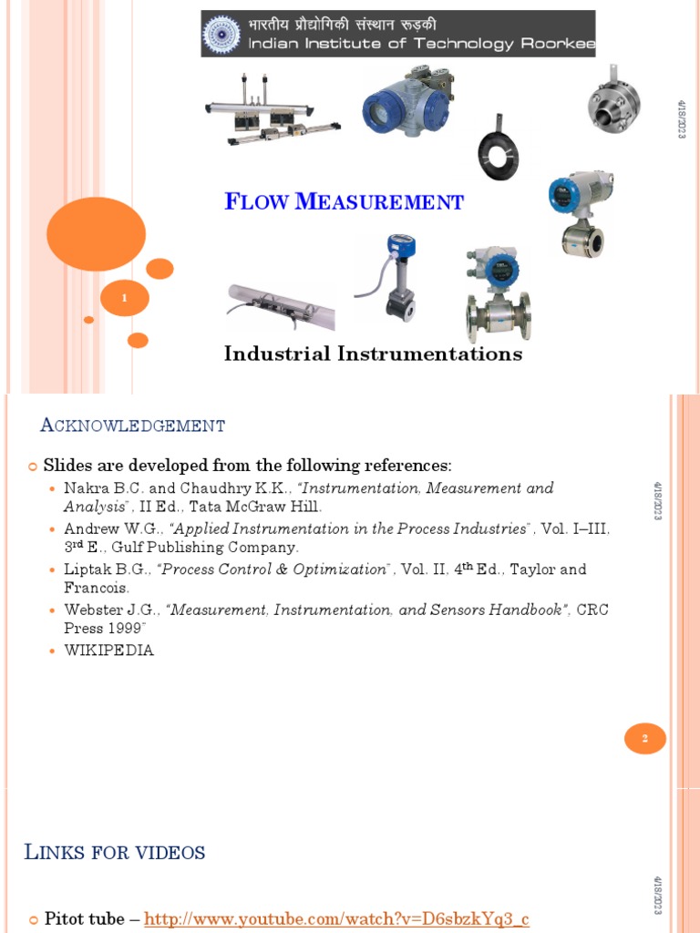 Flow Measurements Iit Roorkee Pdf Flow Measurement Fluid Dynamics