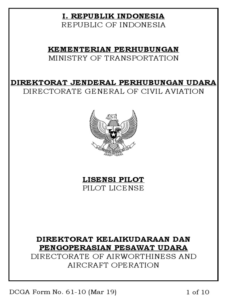 Republic of indonesia 1 of 10 dcga form no 61 10 mar 19 pdf