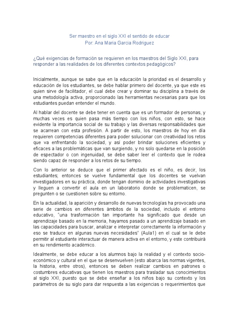 Formación docente en el siglo XXI | PDF | Conocimiento | Sociedad