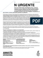 Acción Urgente Bombardeo Cerca de Un Territorio Indígena en El Chocó 31 de Enero de 2018