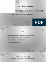 Oftware Ngineering: Understanding The Problem and Dividing The Work & Requirements Engineering