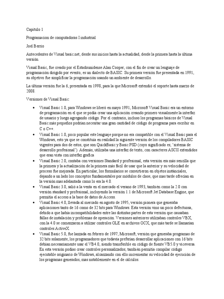 Un recorrido por la historia y evolución de Visual Basic desde su ...