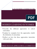 Approaches To School Curriculum PROF. ED 5 Report