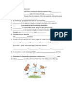 B11 Organisms and Their Environment