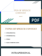 Types of Speech Context Group7