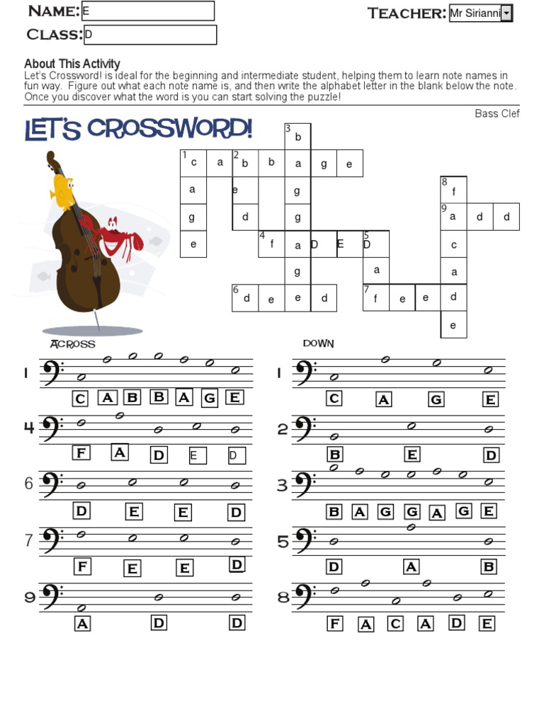 (Template) Bass Clef Crossword PDF PDF Crossword Puzzles (Template) Bass Clef Crossword PDF PDF Crossword Puzzles